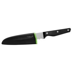 Staysharp Triple Rivet Multi Purpose Knife, 15cm, Patented 2 Stage Self-Sharpening System, Slim Design Scabbard, Black/Silver/Green, Dimensions: 29 X 5 X 2 Cm