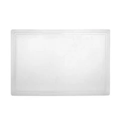 Plastic Cutting Board With Juice Groove - Small Cutting Board For Meat, Grilling, BBQ, Smoking, Fruit, And More - 18" X 12" X 0.5" - White