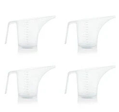 Tofu Funnel Pitcher For Soap Making, Large Capacity Easy Pour Container With Long Spout, Soap Making Supplies, Bakeware Mold, Candle, Microwave Safe, 4 Cups, 32 Ounces, 1000 Ml - Set Of 4