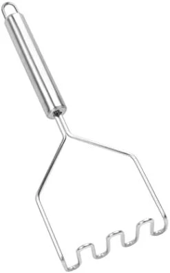 Potato Masher, Stainless Steel Potato Smasher Metal Wire Utensil For Bean, Avocado, Egg, Mini Mashed Potatoe, Banana & Other Food (Wavy Design, Silver) -KitchenAid Shop 21JIz2E9pzL. AC