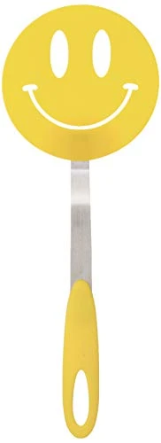 Spatulart Smiley Nylon Flex Turner, Spatula Cooking Utensil Co-Molded With Silicone, Sturdy Steel Handle, Safe For Non-Stick Cookware, Face, H X 11.75 X W X 1.25