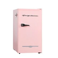 FRIGIDAIRE EFR376 Retro Bar Fridge Refrigerator With Side Bottle Opener, 3.2 Cu. Ft, Pink/Coral & Ninestars DZT-12-5PK Automatic Touchless Infrared Motion Sensor Trash Can, 3 Gal 12 L -KitchenAid Shop 21RPGs89JHL