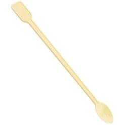 200pcs Disposable Coffee Stirring Spoons Food Grade Plastic Coffee Dessert Cake Spoons Tea Coffee Ice Cream Stick Stirring Bar Disposable Spoons, Yellow