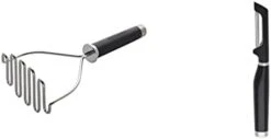 Gourmet Stainless Steel Wire Masher, 10.24-Inch, Black & KE112OHOBA KitchenAid Classic Euro Peeler, One Size Black 2 -KitchenAid Shop 21TGQh1ExfL. AC