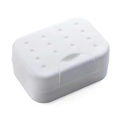 Soap Holder， Portable Soap Box Waterproof Leakproof Soap Case Dish Soap Box With Lid Soap Container For Travel Kitchen Bathroom Accessories (Color : White)