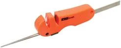 CcuSharp 4-in-1 Knife & Tool Sharpener - Coarse Tungsten Carbide Sharpening Blade & Ceramic Rod W/Retractable Diamond-Tapered Rod Great For Indoor & Outdoor, Camping, Knives & Fish Hooks - Orange -KitchenAid Shop 21UefebMtuL. AC