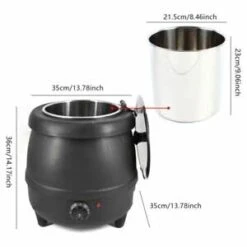 110V 400W Commercial Electric Soup Warmer With Lid And Detachable Stainless Steel Insert Pot For Restaurant And Big Family