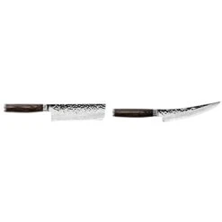 Shun Cutlery Premier 5.5" & Cutlery Premier Boning & Fillet Knife 6”, Easily Glides Through Meat And Fish, Authentic, Handcrafted Japanese Boning, Fillet And Trimming Knife