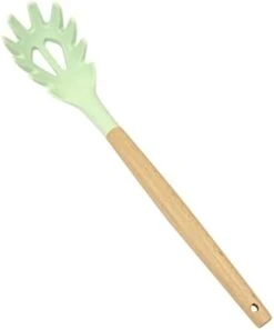 Silicone Pasta Fork (12"), Food Grade Noodle Spoon With Natural Wooden Handle, BPA Free, Spaghetti Strainer & Server Spoon (12 Inch, Mint Green) -KitchenAid Shop 21ZSI2yZHIS. AC