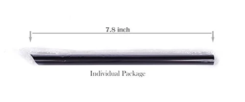 OLDEN APPLE, 8inch 12mm Diameter Drinking Straws,100Pcs Individually Wrapped Disposable Plastic Big Boba Bubble Pearls Tea Drinking Straws 4 OLDEN APPLE, 8inch 12mm Diameter Drinking Straws,100Pcs Individually Wrapped Disposable Plastic Big Boba Bubble Pearls Tea Drinking Straws - Image 2