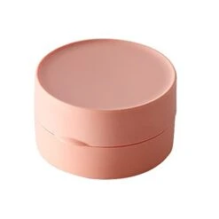 Soap Box Round Shape Storage Box Travel Portable Sealed Soap Box Waterproof Soap Storage Cases Bathroom Washroom Supplies Soap Storage (Color : Pink)