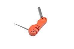CcuSharp 4-in-1 Knife & Tool Sharpener - Coarse Tungsten Carbide Sharpening Blade & Ceramic Rod W/Retractable Diamond-Tapered Rod Great For Indoor & Outdoor, Camping, Knives & Fish Hooks - Orange -KitchenAid Shop 21co32A8WVL