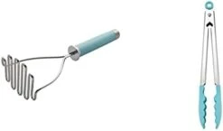 KitchenAid Gourmet Stainless Steel Wire Masher, 10.24-Inch, Aqua Sky & Silicone Tipped Stainless Steel Tongs, 10.26 Inch, Aqua Sky -KitchenAid Shop 21d6NXqUKtL. AC