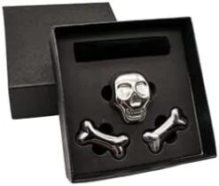 Bullet Whiskey Stones Steel Ice Cubes, Stainless Steel Skull Ice Cube Wine Beer Ice Cooler, Kitchen Drink Tools Gadgets (Golden Gift Box A) -KitchenAid Shop 21dbjabDSIL. AC