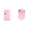 FRIGIDAIRE EFR376 Retro Bar Fridge Refrigerator With Side Bottle Opener, 3.2 Cu. Ft, Pink/Coral & Ninestars DZT-12-5PK Automatic Touchless Infrared Motion Sensor Trash Can, 3 Gal 12 L