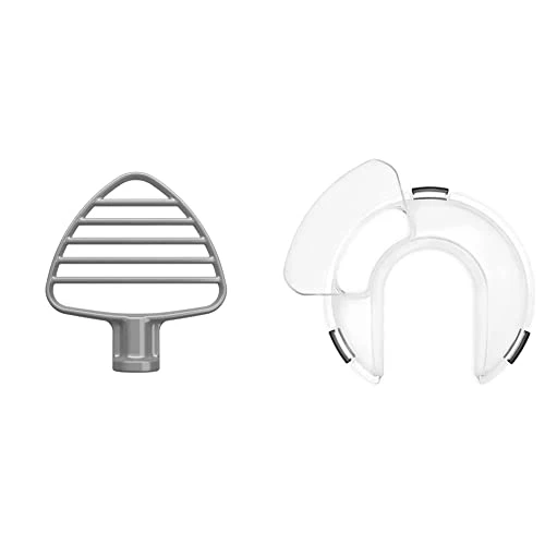 KitchenAid Pastry Tilt Head Stand Mixer Beater Attachment, Silver & KSMTHPS Mixer Pouring Shield 3 KitchenAid Pastry Tilt Head Stand Mixer Beater Attachment, Silver & KSMTHPS Mixer Pouring Shield
