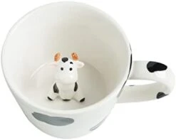 Cow Ceramic Cup Hidden 3D Animal Inside Mug,Cute Cartoon Handmade Figurine Mugs,Holiday And Birthday Gift For Coffee Milk Tea Lovers,12 OZ(White,Black) -KitchenAid Shop 21hP7zgKtJL. AC