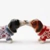 Kissing Basset Hounds In Sweater Nothing But A Hound Dog Magnetic Salt And Pepper Shaker Set