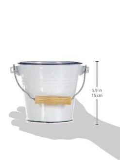 IBILI Utility Bucket Blanca 14 Cm In White/Blue, Wood, 14 X 14 X 20 Cm -KitchenAid Shop 21l83JOVUIL