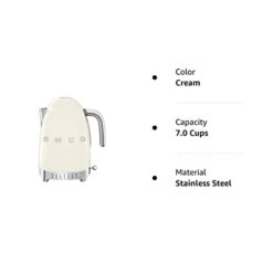 Smeg Cream Stainless Steel 50's Retro Variable Temperature Kettle -KitchenAid Shop 21o36y0hGEL