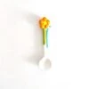Ceramic Soup Spoons,Tulip Flowers Ceramic Coffee Spoon Heat-Resistant Tulip Shaped Espresso Stirring Tool Scoop Ceramic Dessert Spoon(Flower,Orange)