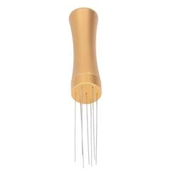 Stainless Steel Coffee Needle Stirrer, Coffee Needle Stirring Distributor Ergonomic Aluminum Alloy Wear Ressitant For Coffee Portafilter(Gold)