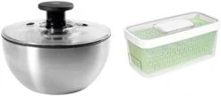 OXO Stainless Steel Salad Spinner & Good Grips GreenSaver Produce Keeper - Large -KitchenAid Shop 310KjVv1l9L. AC