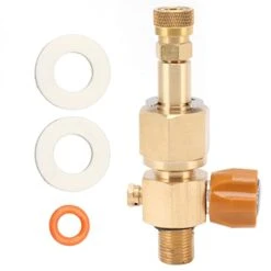 TOPINCN Brass Replacements For SodaStream CO2 Tank, CO2 Tank Refill Valve 5/8‑18unf CO2 Cylinder Female Adapter Connector Gold