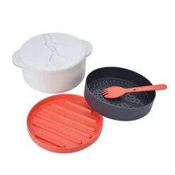 Steaming Container, Microwave Rice Cooker Multi Layer Stackable Double Ear Handle 2L For Home -KitchenAid Shop 310Z8E9dfdL