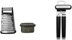 KitchenAid Gourmet 4-Sided Stainless Steel Box Grater With Detachable Storage Container, 10 Inches Tall, Black & Classic Multifunction Can Opener / Bottle Opener, 8.34-Inch, Black -KitchenAid Shop 3119rz5dWTL. AC
