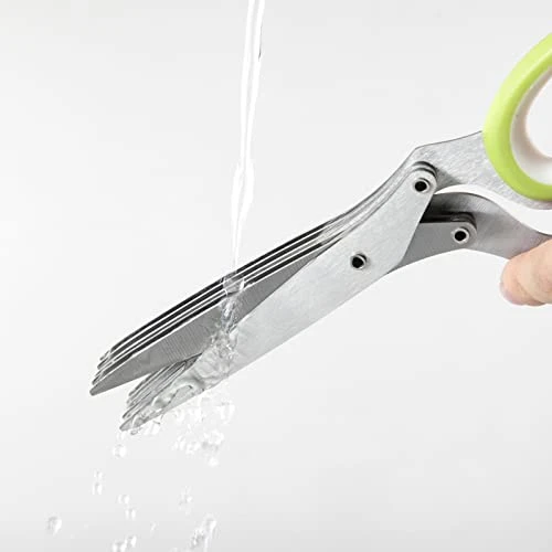 Herb Scissors, Multipurpose Sharp Kitchen Herb Cutter Shears With 5 Stainless Steel Blades, Safety Cover, Cleaning Comb, Cool Kitchen Gadgets For Cutting Fresh Garden Herbs, Dishwasher Safe 7 Herb Scissors, Multipurpose Sharp Kitchen Herb Cutter Shears With 5 Stainless Steel Blades, Safety Cover, Cleaning Comb, Cool Kitchen Gadgets For Cutting Fresh Garden Herbs, Dishwasher Safe - Image 5