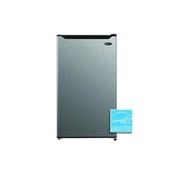 DAR032B1SLM 3.2 Cu.Ft. Mini Fridge In Stainless Look - Free-Standing All Fridge For Bedroom, Living Room, Kitchen, Dorm