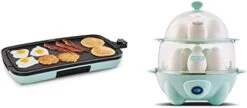 Dash Deluxe Everyday Electric Griddle With Dishwasher Safe Removable Nonstick Cooking Plate For Pancakes, Burgers, Eggs And More, Includes Drip Tray + Recipe Book, 20” X 10.5”, 1500-Watt - Aqua -KitchenAid Shop 311lAcGkc2L. AC