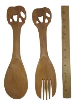 GENERIC 12 Inch Salad Set Elephant Hand Carved In Ethiopia Teak Wood ***Going Out Of Business Sale***Prices Slashed***Everything Must GO*** -KitchenAid Shop 3126Pjz2ZLL