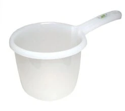 , Japanese Plastic Water Ladle Bath Ladle Dipper Leaf Series Made In Japan (1, White)