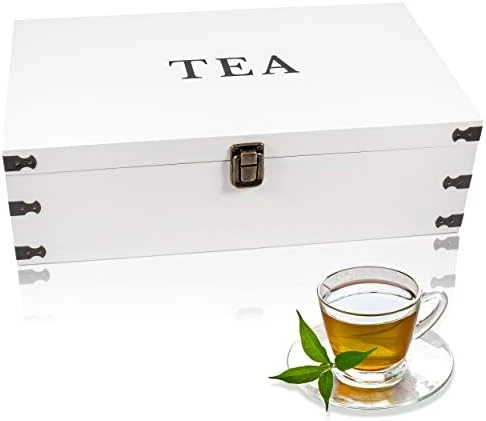 Zen Earth Inspired White Wooden Tea Bag Organizer 14" Kitchen Storage Chest - Large, Tall, Adjustable Shelves | Decorative Chest To Organize And Display Teas | 100% Handmade Craft 8 Zen Earth Inspired White Wooden Tea Bag Organizer 14" Kitchen Storage Chest - Large, Tall, Adjustable Shelves | Decorative Chest To Organize And Display Teas | 100% Handmade Craft - Image 6