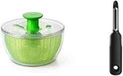 OXO Good Grips Large Salad Spinner - 6.22 Qt. & Good Grips Little Salad Dressing Shaker - Black -KitchenAid Shop 312Lf QjGtL. AC