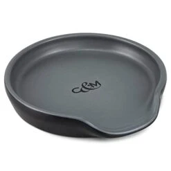 Cole & Mason H822141 Duxford Black/Grey Spoon Rest | Kitchen Organisation, Utensil Holder Rest For Cooking/Wooden/Tea Spoons | Ceramic | (H)20mm X (D)100mm | 2 Year Guarantee