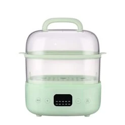 Food Steamer 10 Hours Reservation Food Warmer Reheat Automatic Insulation Washable Base Steam Pot Cookware (Color : Gray)