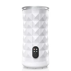 Electric Milk Frother And Steamer 4 In 1 With Quiet Operation And Unique Diamond Design, Perfect For Coffee Enthusiasts And Homemakers(white)
