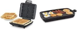Dash Deluxe No-Drip Waffle Iron Maker Machine 1200W + Hash Browns, Or Any Breakfast, Lunch, & Snacks With Easy Clean, Non-Stick + Mess Free Sides, Silver -KitchenAid Shop 312pH7Kk fL. AC