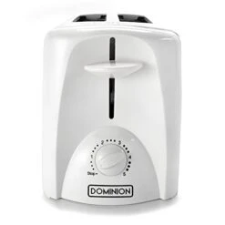 2-Slice Toaster With Shade Control, Slide-Out Crumb Tray, Auto-Shutoff, Toast Lift, White