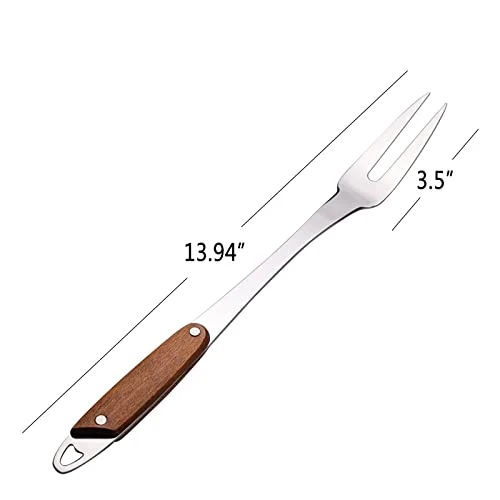 1 Piece Meat Fork, Stainless Steel Two Prong Fork 4 1 Piece Meat Fork, Stainless Steel Two Prong Fork - Image 2