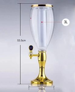 HEIMP Beer Tower Dispenser, Drink Dispenser Beer Tower Drink Dispenser With Double Tap, 3L, U Can Put Ice In Ice Tube To Keep Beer Cold - Great For Beer Lovers Beer -KitchenAid Shop 313GfPbICUL