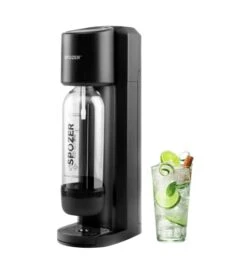 Soda Maker Machine, Home Carbonated Drinks Sparkling Water Maker With A 1 Liter PET Bottle (FREE BPA), Compatible With Any Screw-in 60L CO2 Cylinder Exchanger