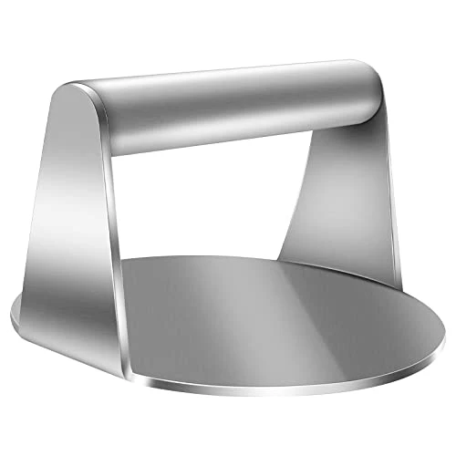 Koicarpe Burger Press - Stainless Steel Burger Smasher Tool - Smooth & Non-Stick Surface - Round Utensil For Grilling Meat Patty, Steak, Hot Dog, Grill Flattener For Steaks, Panini, Sandwich, 5.5x5.5 3 Koicarpe Burger Press - Stainless Steel Burger Smasher Tool - Smooth & Non-Stick Surface - Round Utensil For Grilling Meat Patty, Steak, Hot Dog, Grill Flattener For Steaks, Panini, Sandwich, 5.5x5.5