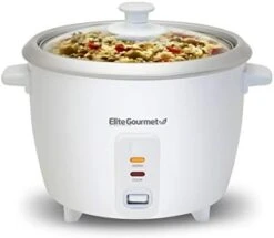 RC-006NST Maxi-Matic Electric Rice Cooker With Non-Stick Inner Pot Makes Soups, Stews, Grains, Cereals, Keep Warm Feature, 6 Cups Cooked (3 Cups Uncooked), White -KitchenAid Shop 314pKzsNG4L. AC
