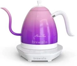 Artisan Electric Gooseneck Kettle, 1 Liter, For Pour Over Coffee, Brewing Tea, LCD Panel, Precise Digital Temperature Selection, Flash Boil And Keep Warm Settings (Pearl All White) -KitchenAid Shop 315WjFTeX4L. AC