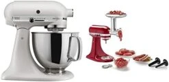 KitchenAid KSM150PSAQ Artisan Series 5-Qt. Stand Mixer With Pouring Shield - Aqua Sky & KSM2FPA Food Processor Attachment, Dicing Kit, Silver -KitchenAid Shop 315yO3ebDYL. AC