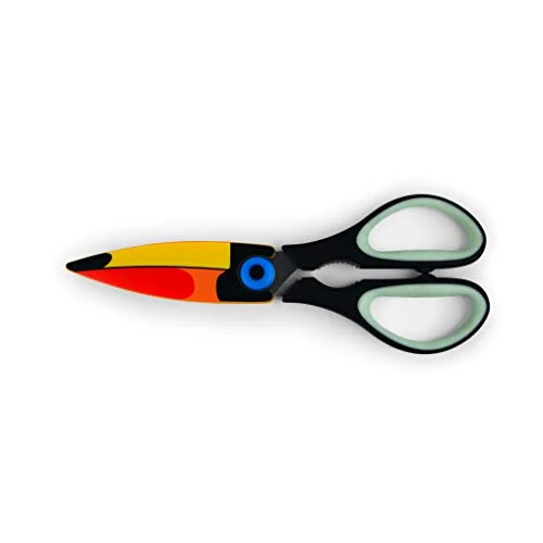 KIKKERLAND Toucan Kitchen Shears, Black/Orange 4 KIKKERLAND Toucan Kitchen Shears, Black/Orange - Image 2